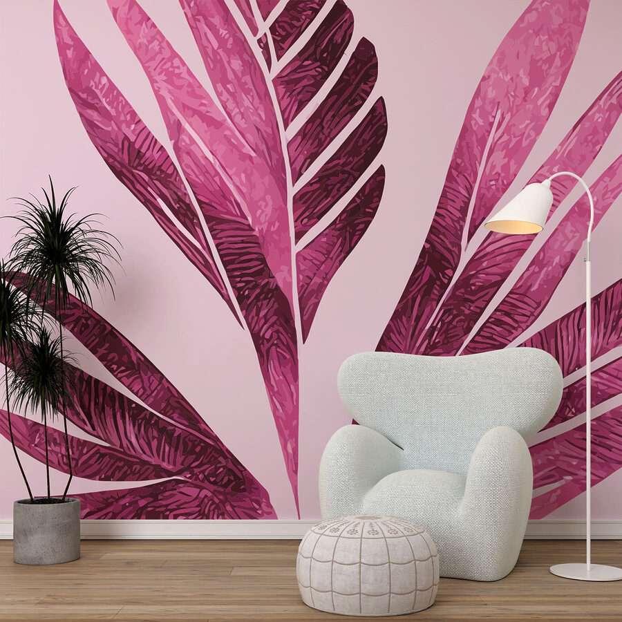 Elegant pink foliage on soft background