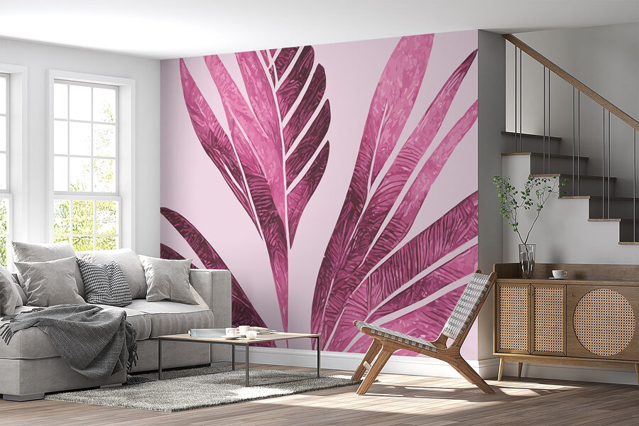 Elegant pink foliage on soft background