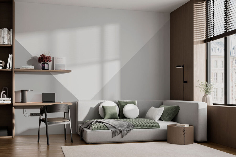 White and grey triangle