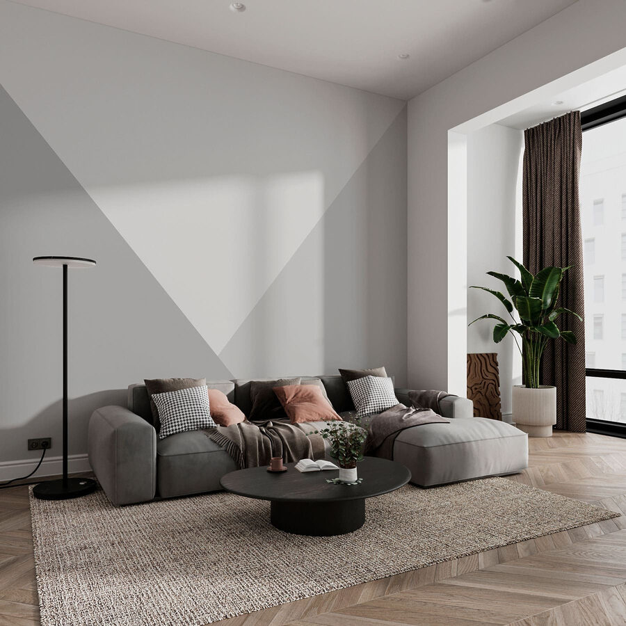 White and grey triangle