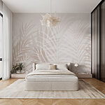 Wall murals White and brown leaves