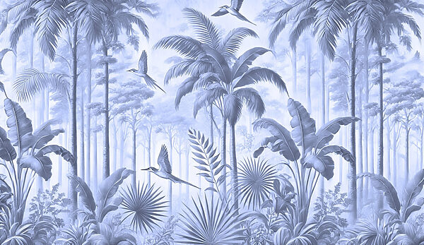 Wallpaper with birds flying in the forest Wallpaper with birds flying in the forest