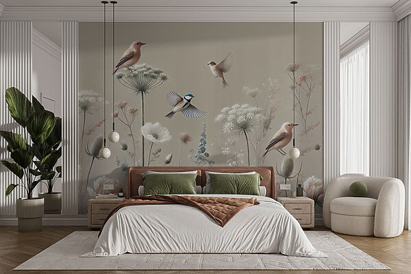 Birds on flowers and plants Birds on flowers and plants