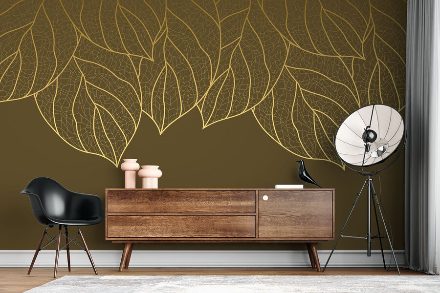 Wall murals Elegant leaf patterns on a muted background - Image 2