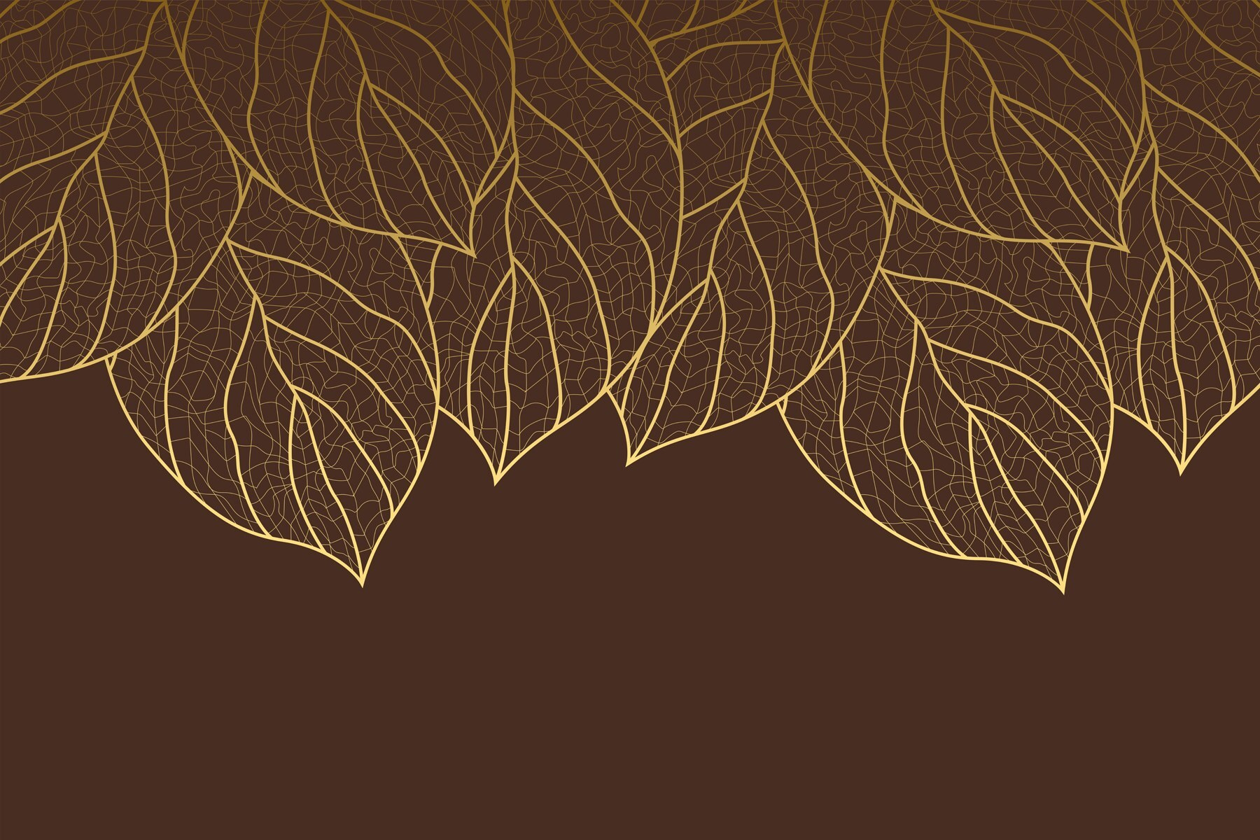 Group of leaves on a brown background