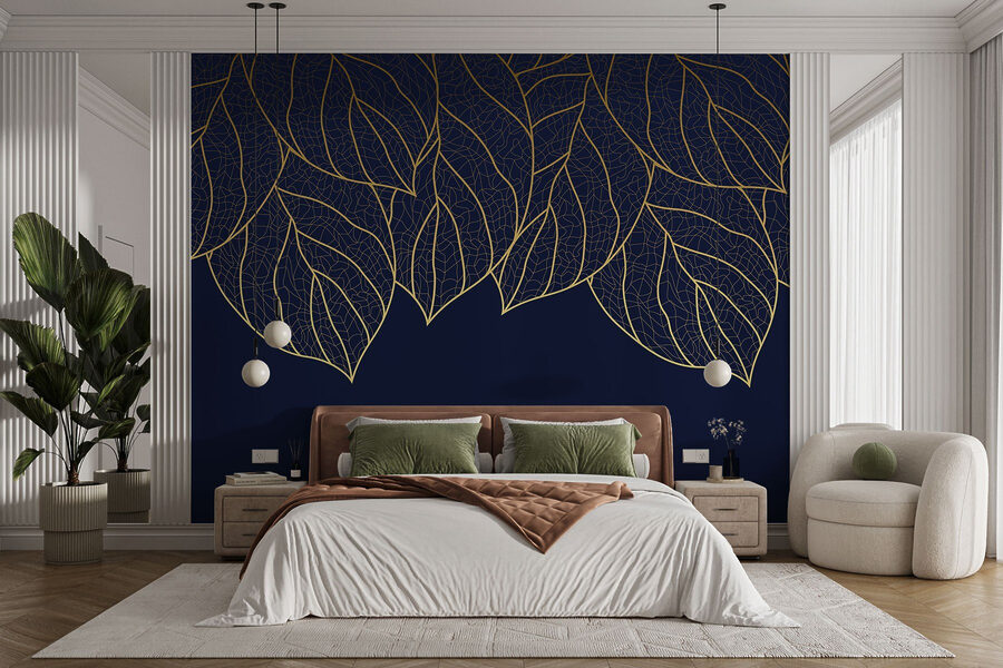 Elegant leaf pattern on dark background