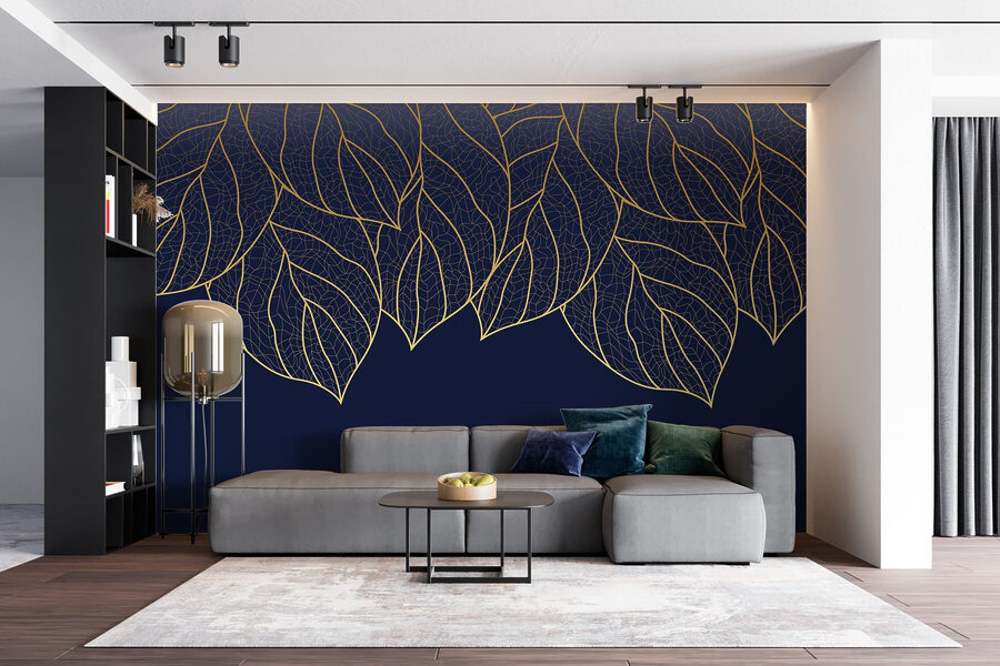Elegant leaf pattern on dark background