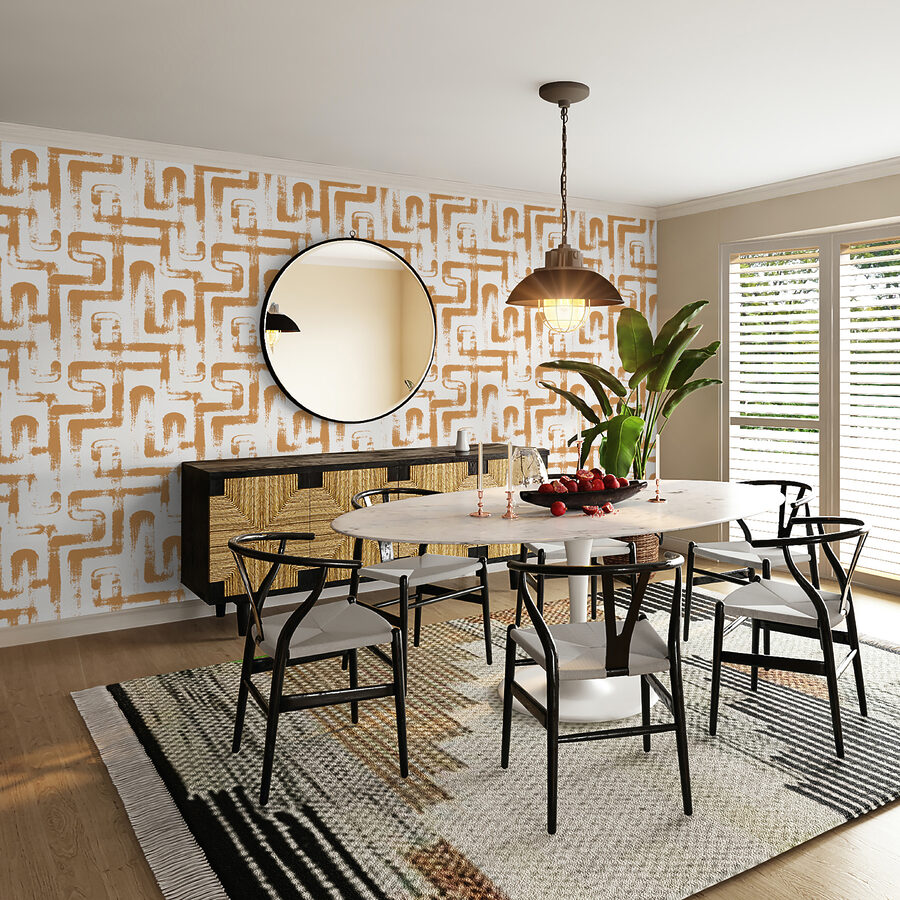 Pattern of orange lines