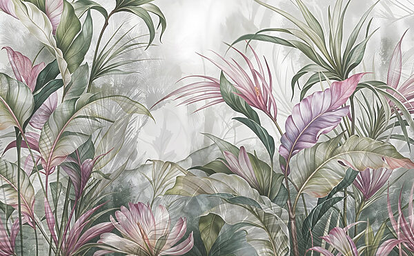 Painting of flowers and leaves Painting of flowers and leaves