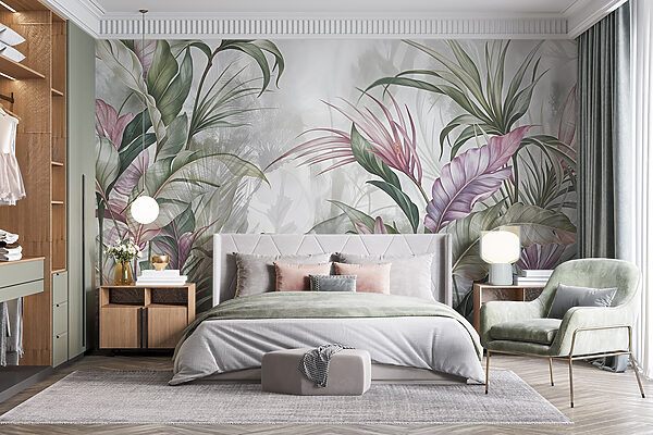 Painting of flowers and leaves Painting of flowers and leaves