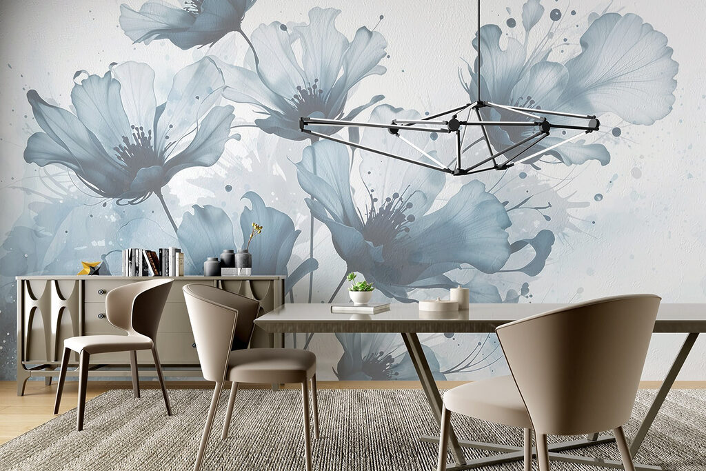 Group of flowers with blue and white colors Group of flowers with blue and white colors