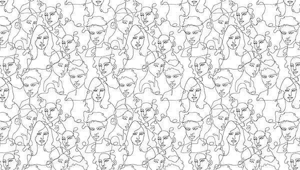 Pattern of women’s faces Pattern of women’s faces