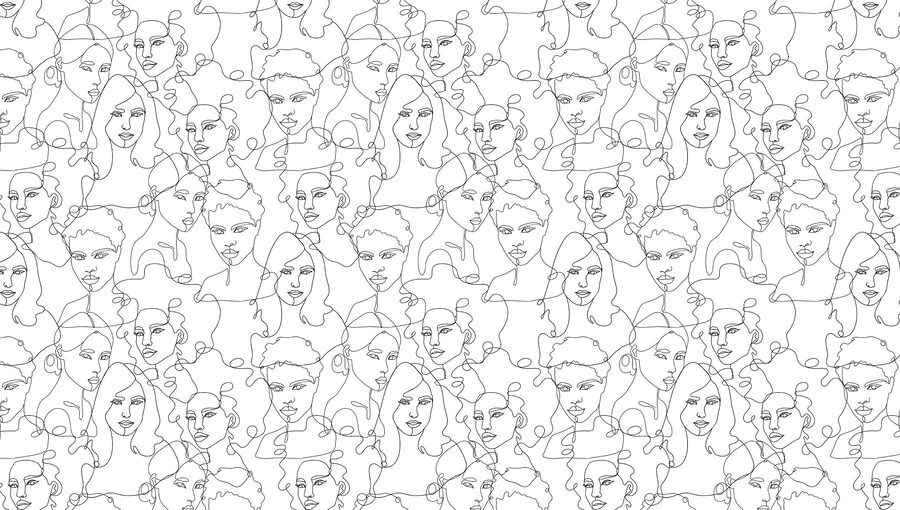 Pattern of women’s faces Pattern of women’s faces