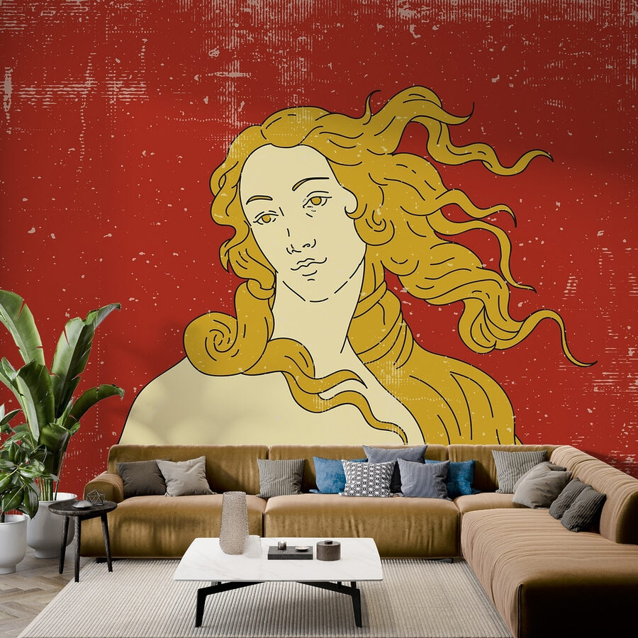 Drawing of a man with long hair