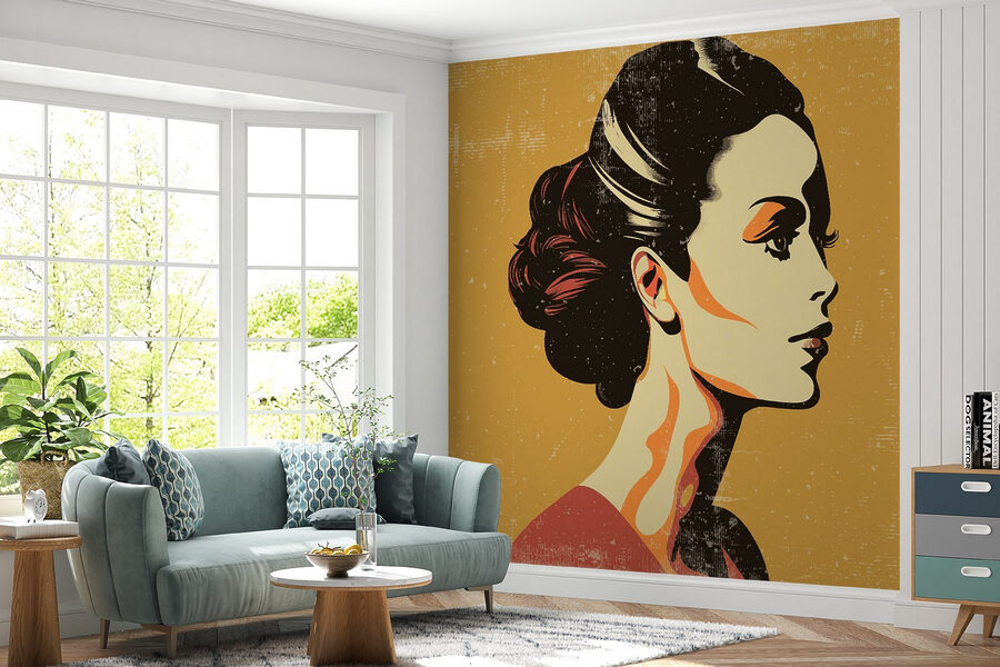 Woman with a hair bun