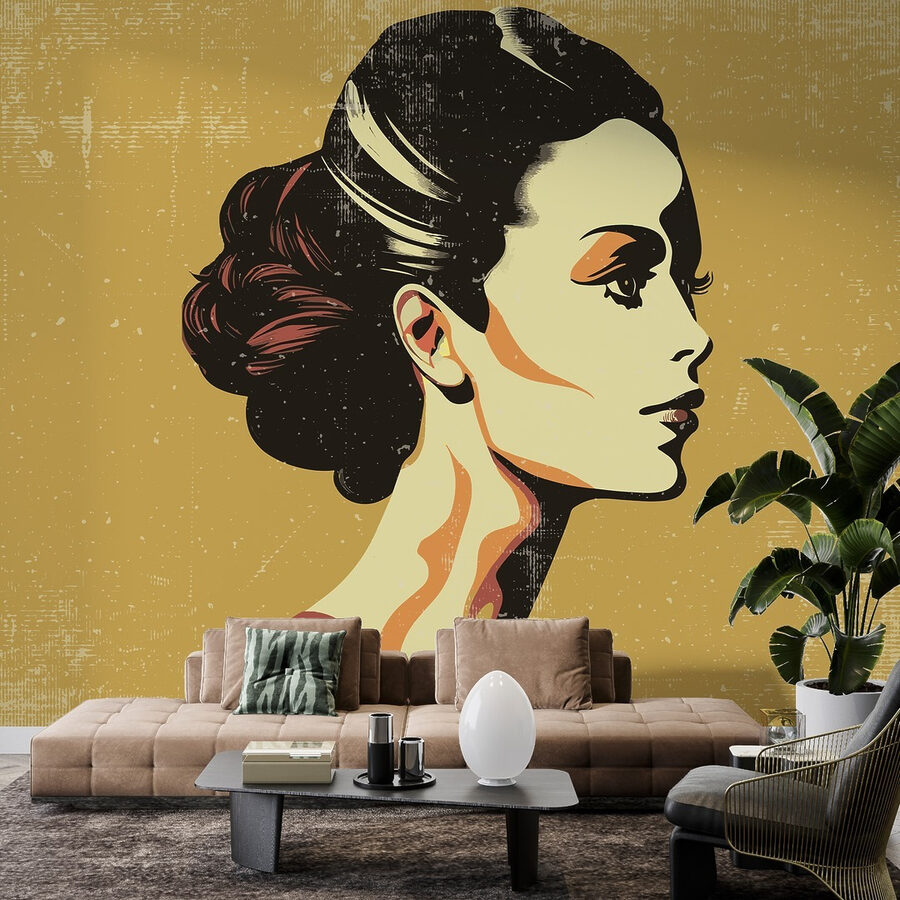 Woman with a hair bun