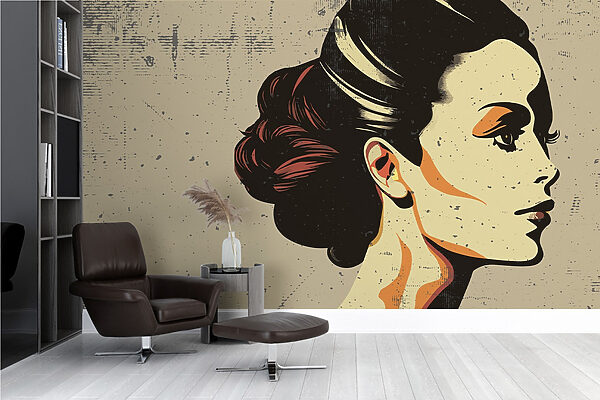 Woman with a hair bun Woman with a hair bun