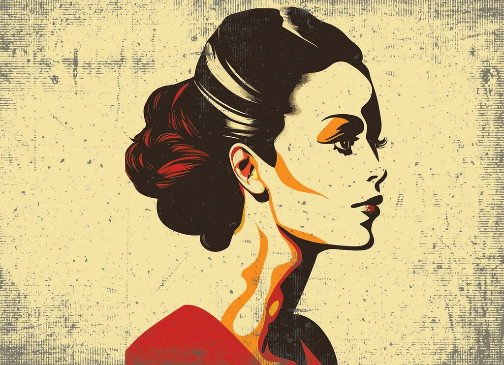 Woman with a hair bun