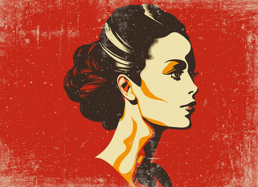 Woman with a hair bun