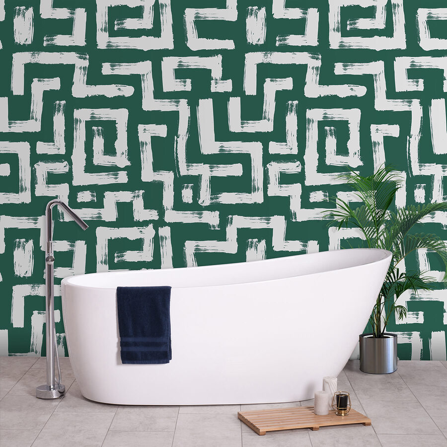 Pattern of white lines and squares