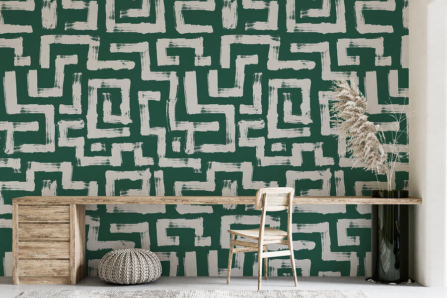 Pattern of white lines and squares