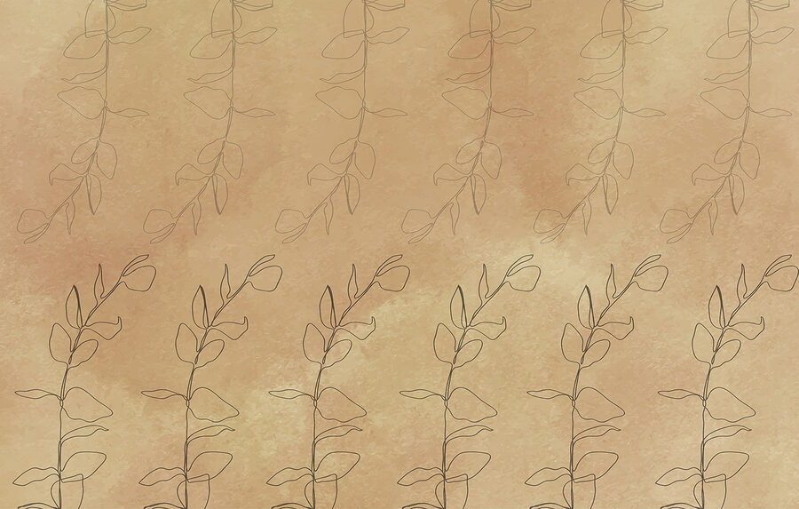 Pattern of leaves on a brown surface