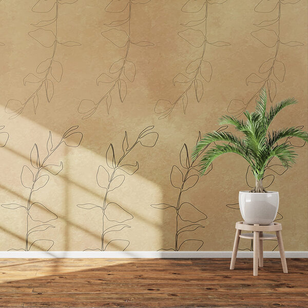Pattern of leaves on a brown surface Pattern of leaves on a brown surface
