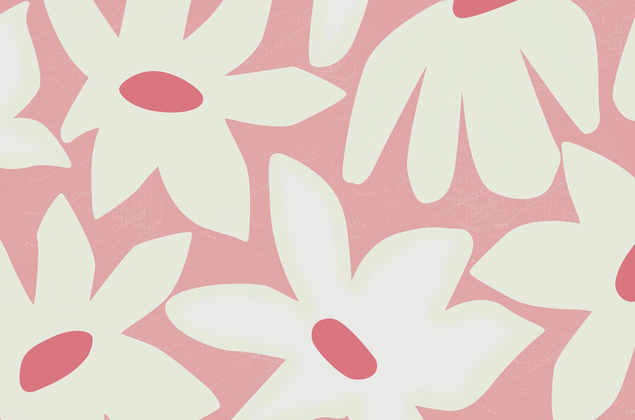 Pink and white flower pattern