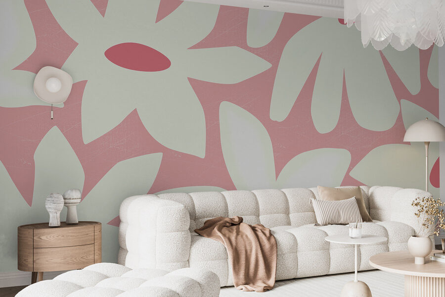 Pink and white flower pattern