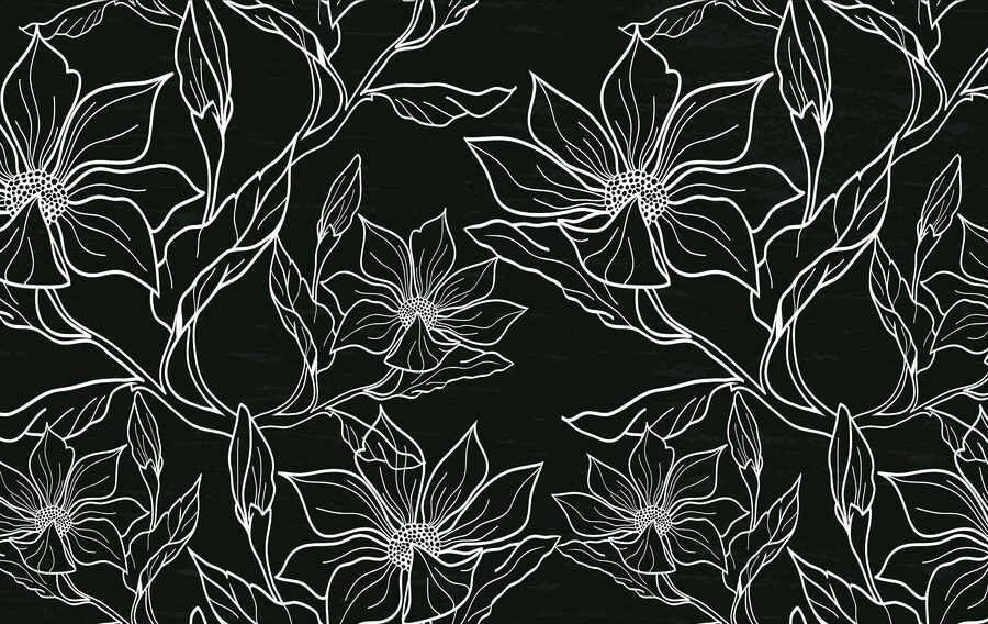Black and white floral pattern