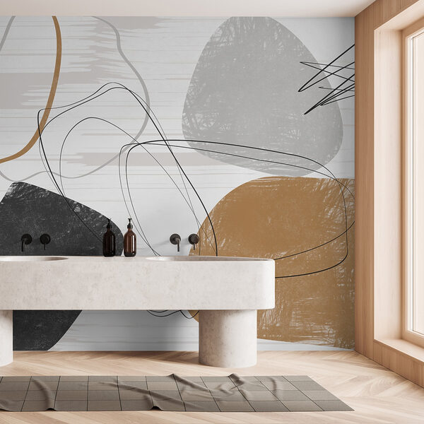 Art piece with different shapes and colors Art piece with different shapes and colors