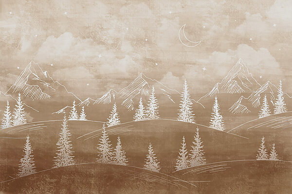 Landscape with trees and mountains Landscape with trees and mountains