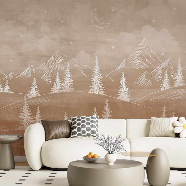 Landscape with trees and mountains Landscape with trees and mountains
