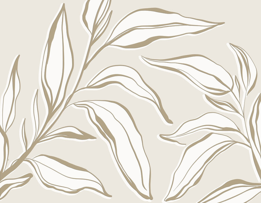 Wall murals Delicate leaves on a muted background - Image 5