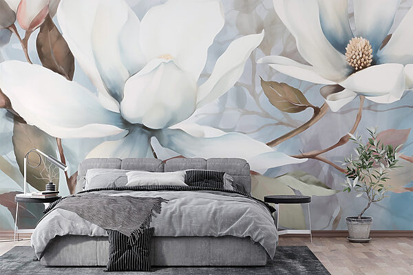 Painting of white flowers Painting of white flowers