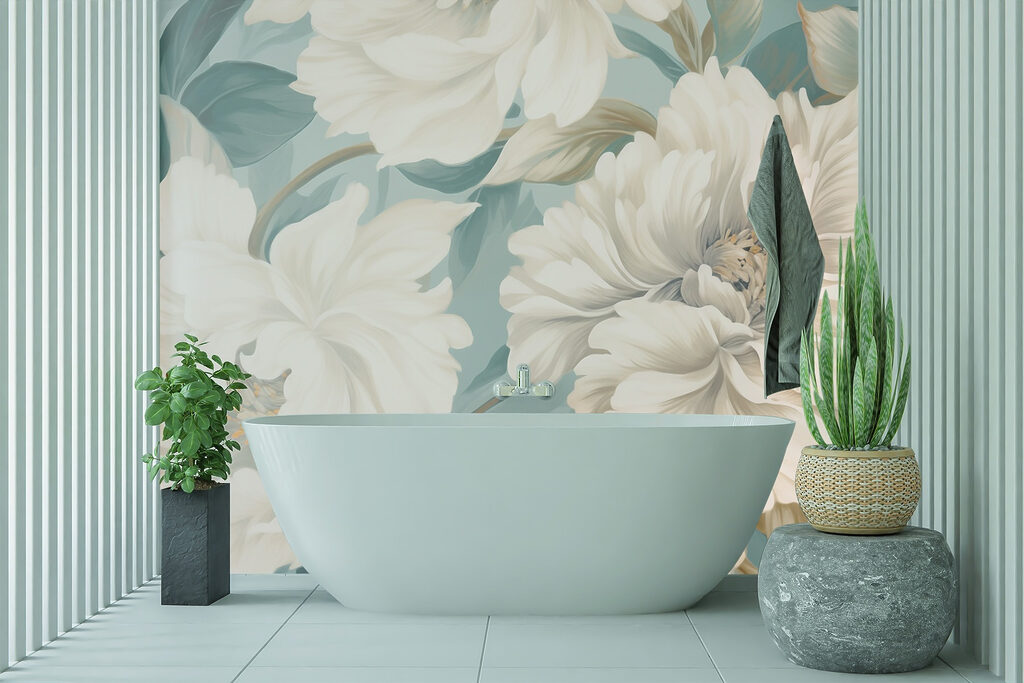 - Elegant blooms in soft hues - Elegant blooms in soft hues