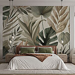 Wall murals Wallpaper with leaves