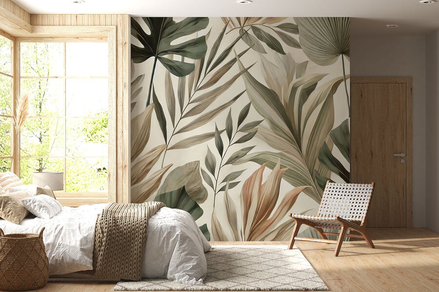 Wallpaper with leaves