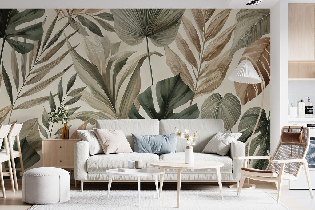 Wallpaper with leaves