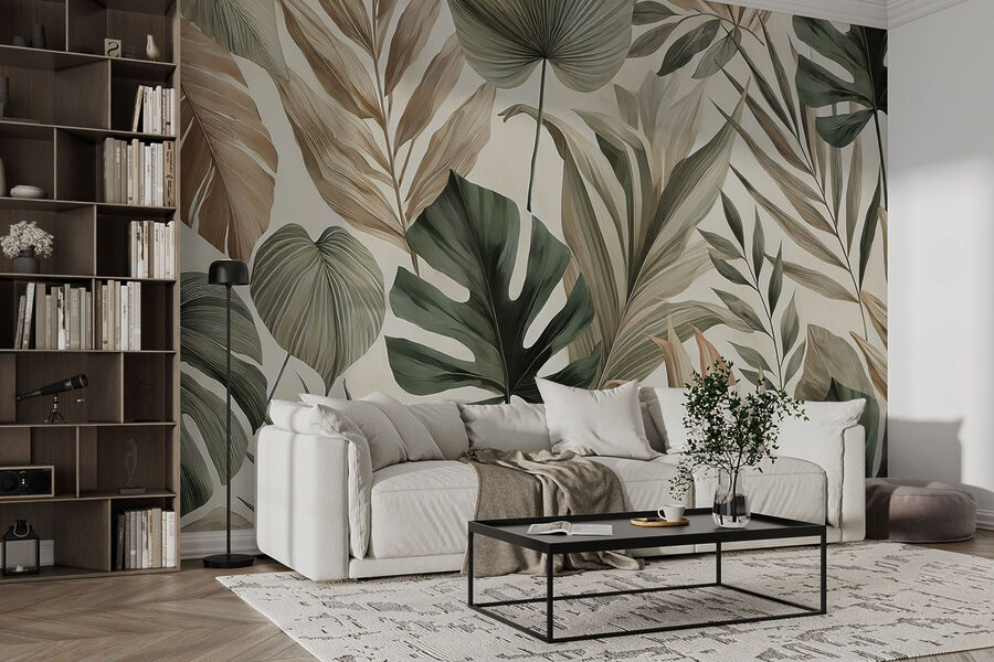 Wallpaper with leaves