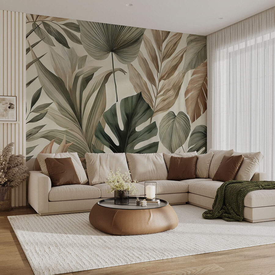 Wallpaper with leaves