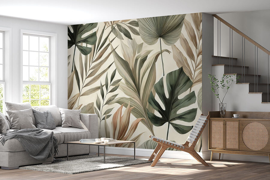 Wallpaper with leaves