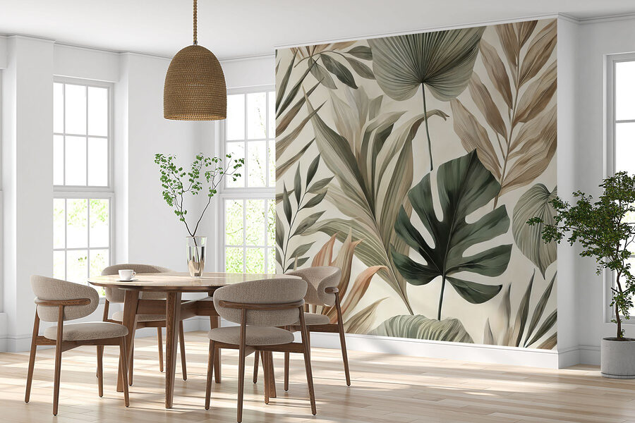 Wallpaper with leaves