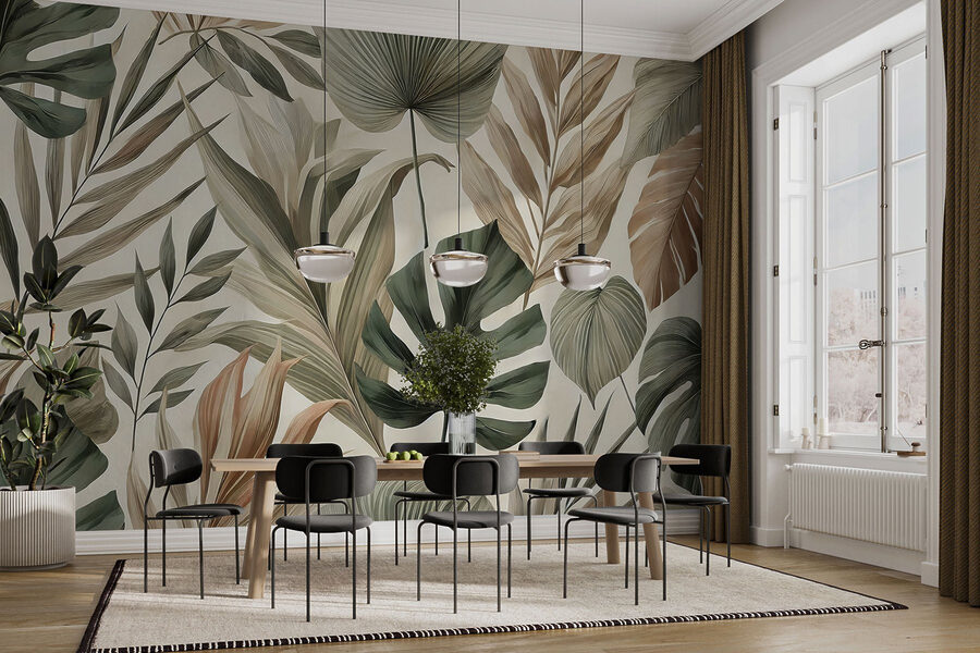 Wallpaper with leaves
