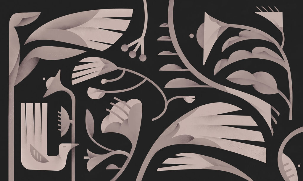 Black and white floral design Black and white floral design