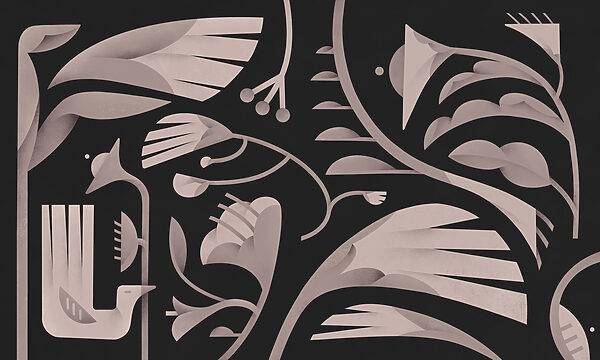 Black and white floral design Black and white floral design