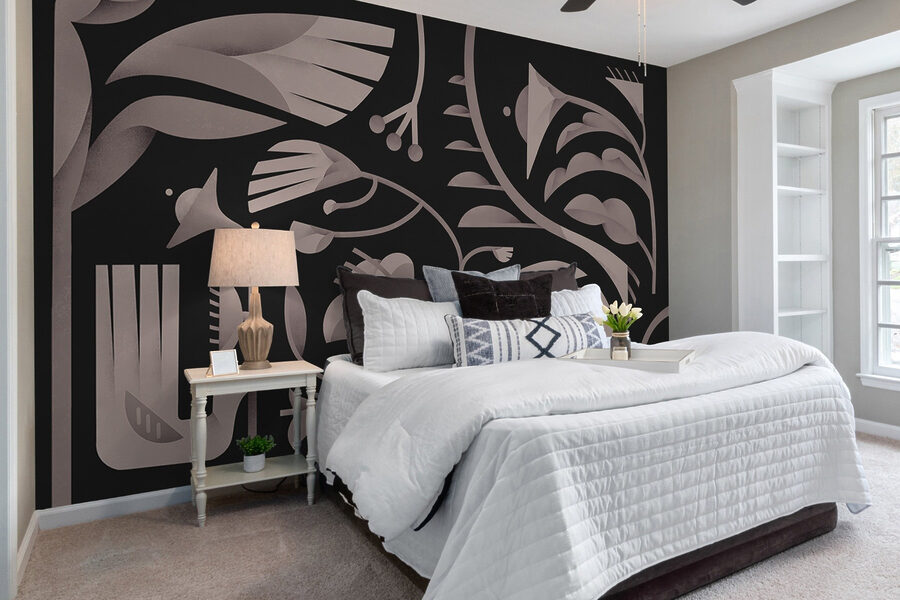 Black and white floral design Black and white floral design