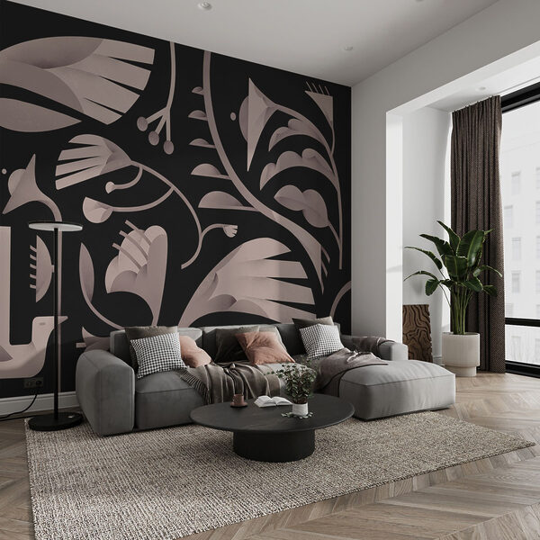 Black and white floral design Black and white floral design