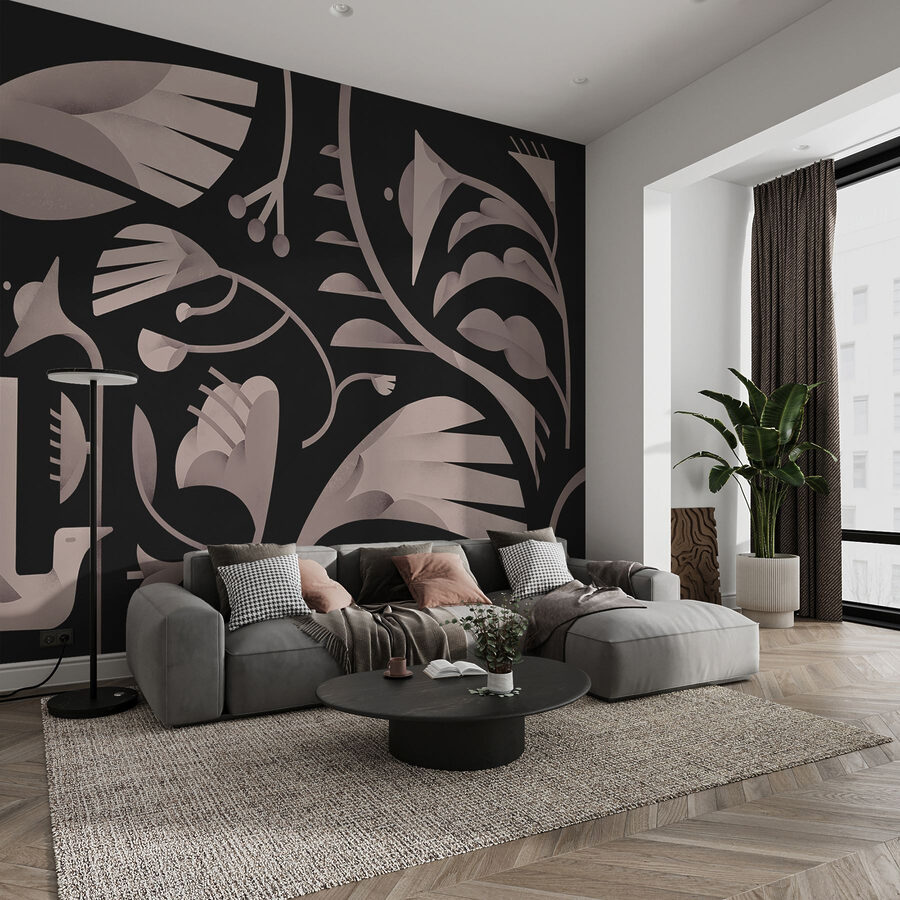 Black and white floral design Black and white floral design
