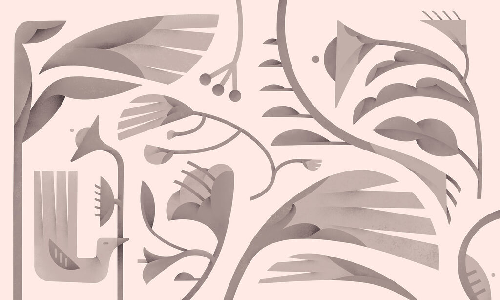 Floral patterns in soft shades. Floral patterns in soft shades.